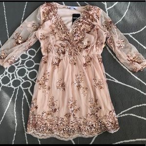 NWT Forever 21 Rose Gold party dress